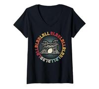 Femme Drumming Rudiments Drumming Drums Musician Drummer T-Shirt avec Col en V