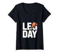 Femme Drumstick de Dinde pour entraînement de la journée des Jambes T-Shirt avec Col en V