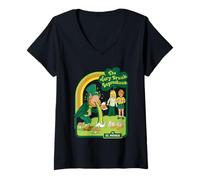 Femme Drunk Leprechaun St. Patrick's Day Sarcastic Adult Humor T-Shirt avec Col en V