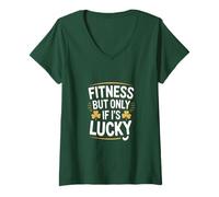 Femme du Fitness, mais Seulement si C'est Lucky St Patricks Gym T-Shirt avec Col en V