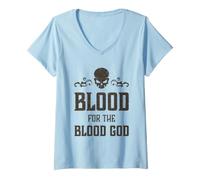 Femme du Sang de crâne maléfique pour Le Dieu du Sang, Hell Demon T-Shirt avec Col en V