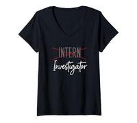 Femme Du stagiaire à la recherche clinique des chercheurs T-Shirt avec Col en V