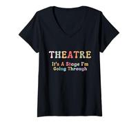 Femme du théâtre drôle, C'est Une scène Que Je Passe par Theater Geek T-Shirt avec Col en V
