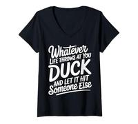 Femme Duck Life's Hits Let Them Hit Someone Else - T-Shirt avec Col en V