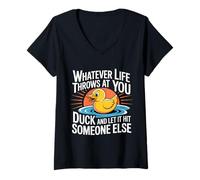 Femme Duck Life's Hits Let Them Hit Someone Else - T-Shirt avec Col en V