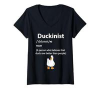 Femme Duckinist Definition Funny Duck Lover T-Shirt Humoristique T-Shirt avec Col en V