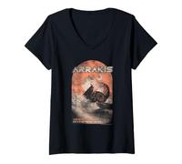 Femme Dune Visit Arrakis and See The Giant Sandworm Fantasy Movie T-Shirt avec Col en V