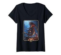 Femme Dungeons & Dragons 2024 Monk Key Art T-Shirt avec Col en V