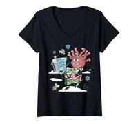 Femme Dungeons & Dragons Christmas Beholder Mimic Gelatinous Cube T-Shirt avec Col en V