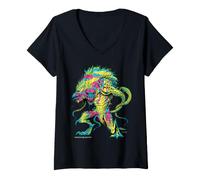 Femme Dungeons & Dragons Facing Monster Colour T-Shirt avec Col en V