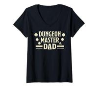 Femme Dungeons & Dragons Father's Day Dungeon Master Dad Dice Icon T-Shirt avec Col en V