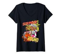 Femme Dungeons & Dragons Surprise Round Vibrant Multicolor Monster T-Shirt avec Col en V