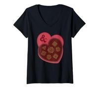 Femme Dungeons & Dragons Valentine's Day Chocolate Dice Love Box T-Shirt avec Col en V