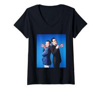Femme Duo Comique Vic Reeves et Bob Mortimer avec Shooting Stars T-Shirt avec Col en V