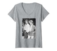 Femme Duran Duran Simon Le Bon et Nick Rhodes (1983, Pop) T-Shirt avec Col en V