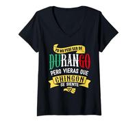 Femme Durango México Forever Mexicans Souvenir Patriotic Vacation T-Shirt avec Col en V