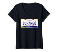 Femme Durango México License Plate Aesthetic Mexicans Souvenir T-Shirt avec Col en V