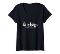 Femme Durham Caroline du Nord - Scratch Punk Durham NC T-Shirt avec Col en V