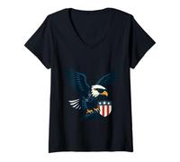 Femme Eagle of Valor : Force américaine et Esprit de liberté T-Shirt avec Col en V