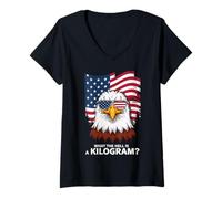 Femme Eagle, Qu'est-ce qu'un Kilogramme ? USA America Patriotic T-Shirt avec Col en V