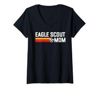 Femme Eagle Scout Mom Scouting Pride Scouts BSA Retro 80's T-Shirt avec Col en V