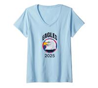 Femme Eagles - Graphique des gagnants de la saison 2025 pour fans T-Shirt avec Col en V
