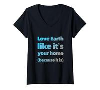 Femme Earth is Your Mom Love Eco Go Green - Eco Warrior Statement T-Shirt avec Col en V