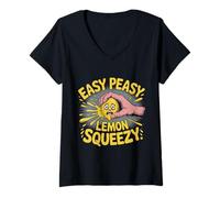 Femme Easy Peasy Citron Presse-citron Horrorcore Citron T-Shirt avec Col en V