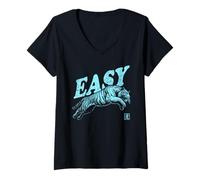 Femme Easy Tiger - Art Vintage Indien, Indien, bohème T-Shirt avec Col en V