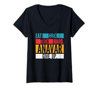 Femme Eat Clen, Tren Hard, Anavar Give Up pour Bodybuilders anabolisants T-Shirt avec Col en V
