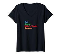 Femme Eat Sleep Hide 'n' Seek Repeat Hide and Seek Players Lovers T-Shirt avec Col en V