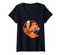 Femme Eat Your Worries Away Sarcastic Retro Funny Adult Humor T-Shirt avec Col en V
