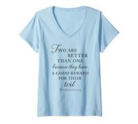 Femme Ecclésiaste Verse biblique Deux Valent Mieux qu'un Toil Unity T-Shirt avec Col en V