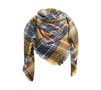 Femme Écharpe Grand Plaid en Laine Acrylique Foulard Long Chaude Vogue en Automne/Hiver Cape Souple Confortable (Z01 Jaune)