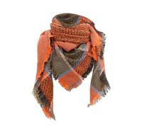 Femme Écharpe Grand Plaid en Laine Acrylique Foulard Long Chaude Vogue en Automne/Hiver Cape Souple Confortable (Orange)