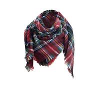 Femme Écharpe Grand Plaid en Laine Acrylique Foulard Long Chaude Vogue en Automne/Hiver Cape Souple Confortable (Z01 Vin)
