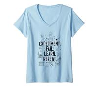 Femme Échec de l'expérience Apprendre la Science T-Shirt avec Col en V