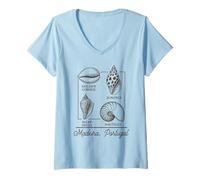 Femme Échelle de souvenirs de voyage à l'effigie de Madère et Portugal T-Shirt avec Col en V