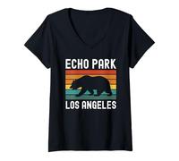 Femme Echo Park, Los Angeles, Californie, Silverlake, DTLA, Chinatown T-Shirt avec Col en V