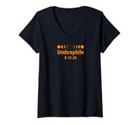 Femme Éclipse Solaire : Le Chemin ombraphile de la totalité : Tops & Stuff T-Shirt avec Col en V