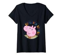 Femme École d'aventure en Plein air Peppa Pig George Explorer Classic T-Shirt avec Col en V