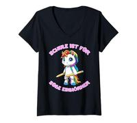 Femme École Licorne Je Viens À L'école Inscription Scolaire T-Shirt avec Col en V