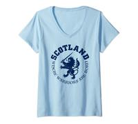 Femme Écosse où les guerriers sont nés T-Shirt avec Col en V