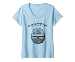 Femme Écosystème botaniste du Terrarium Biome Architect T-Shirt avec Col en V