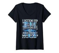 Femme Écoutez Rizzlers : ce Sigma possède 67 Points d'énergie d'aura, Six Sept T-Shirt avec Col en V