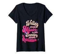Femme Écrire sur la Musique, C'est comme Danser sur l'architecture T-Shirt avec Col en V