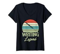 Femme Écrivain de légende T-Shirt avec Col en V