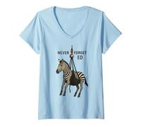Femme Ed, le zèbre, n'oubliez jamais Ed T-Shirt avec Col en V