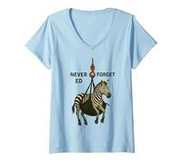 Femme Ed, le zèbre, n'oubliez jamais Ed T-Shirt avec Col en V