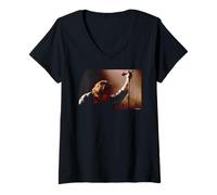 Femme Eddie Vedder Pearl Jam Live Photo par Andy Willsher T-Shirt avec Col en V